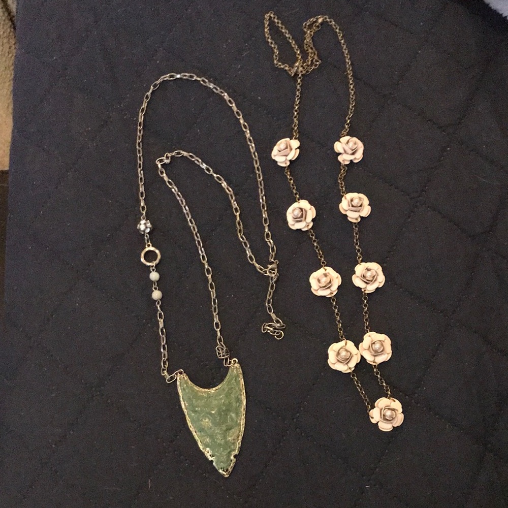 Two Artisan made long necklaces with Personality and Statements